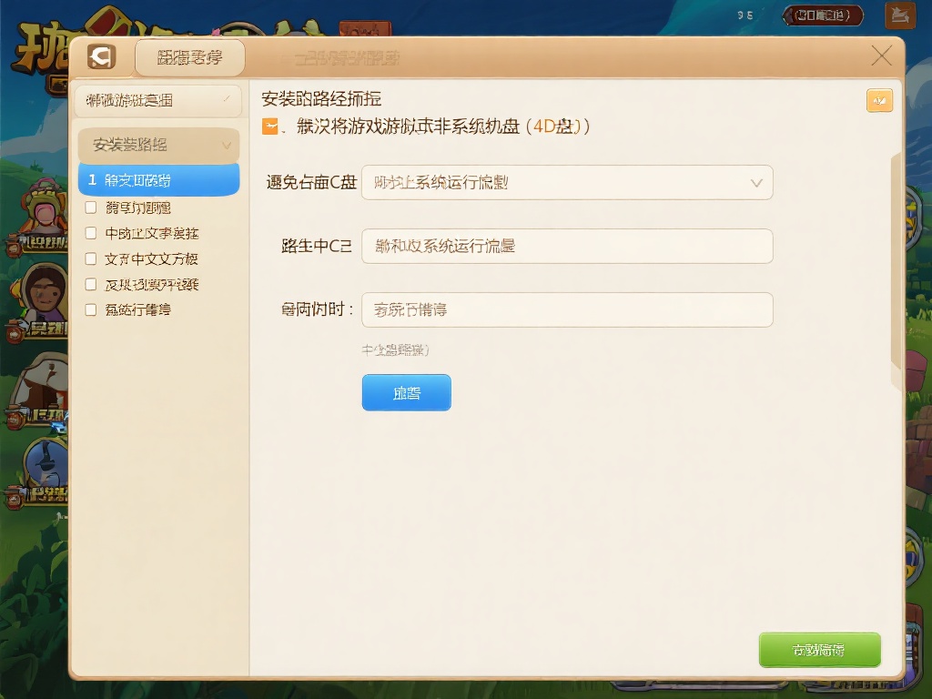 安装路径选择：建议将游戏安装在非系统盘（